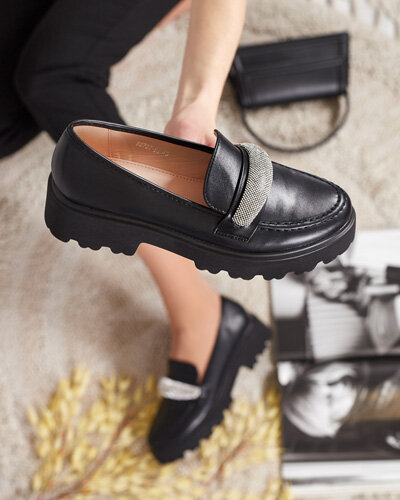 Royalfashion Sieviešu mokasīni ar cirkoniem Emerne