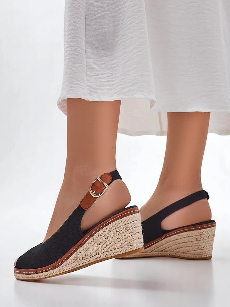 Royalfashion Women's wedge sandals without toes Tafenis