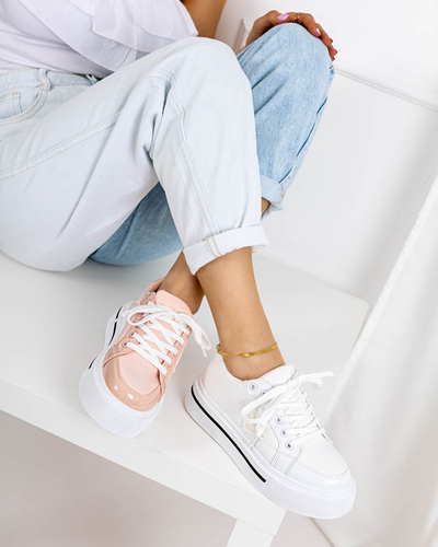 Light pink sports shoes for women with a thicker sole Rall- Footwear