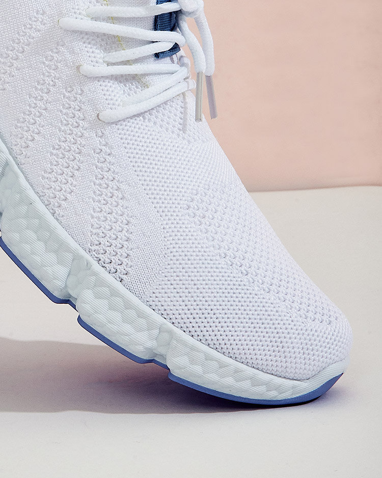 White and blue Baym women's sports shoes - Footwear