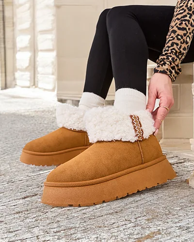 Royalfashion Sieviešu sniega zābaki ar kažokādas apdari Rovvoy