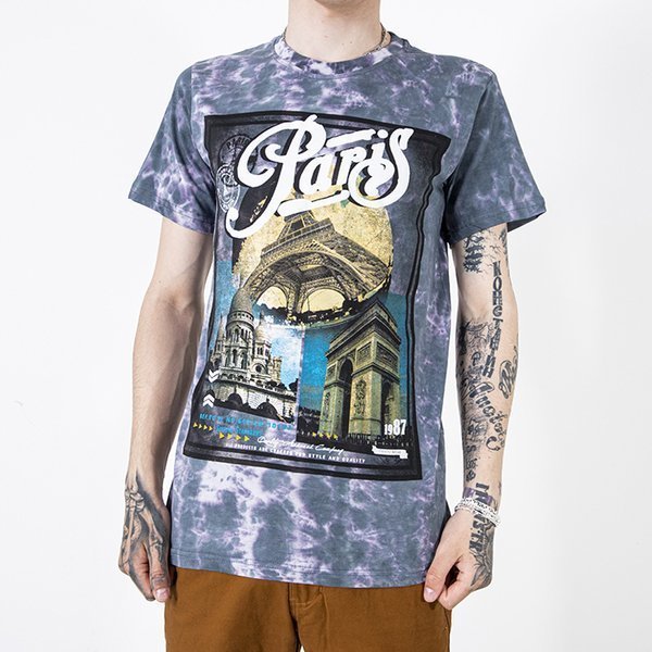 Vīriešu pelēks kokvilnas t-krekls ar apdruku - Apģērbs