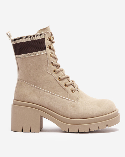 Light brown trapper boots on a post Koidoo- Obuwie