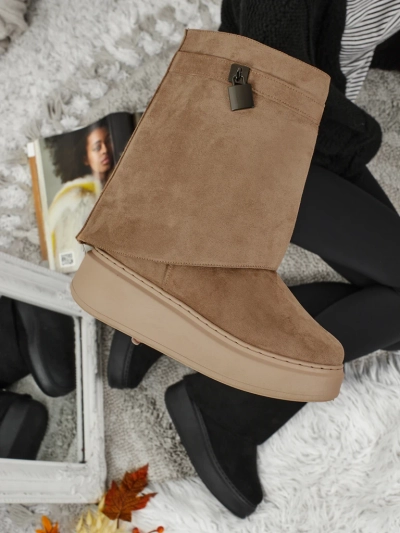 Elizze Women's Short Snow Boots with Detachable Upper