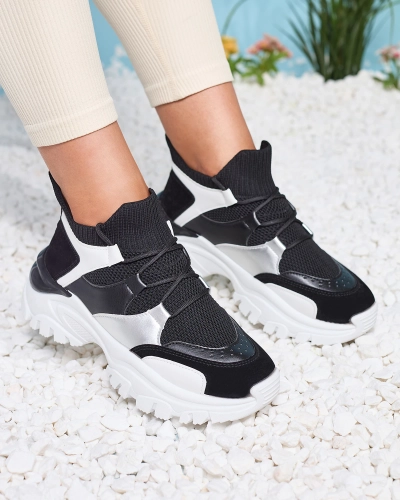 Women's white and black sports sneakers Ziragga- Footwear