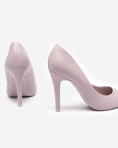 Women's pumps with a square toe in a lilac color Vaseka - Footwear
