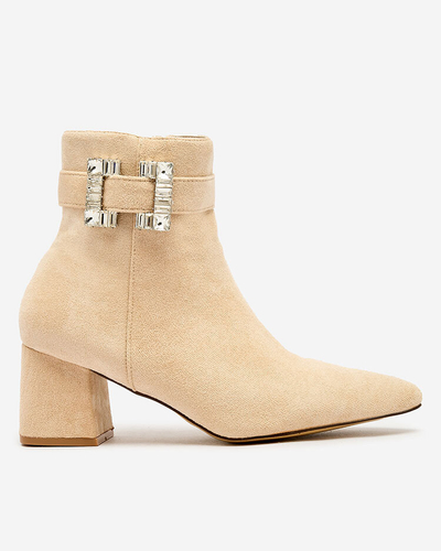 Royalfashion Beige women's low stiletto boots Masemart