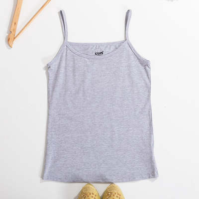Gray women's top with thin straps PLUS SIZE - Clothing