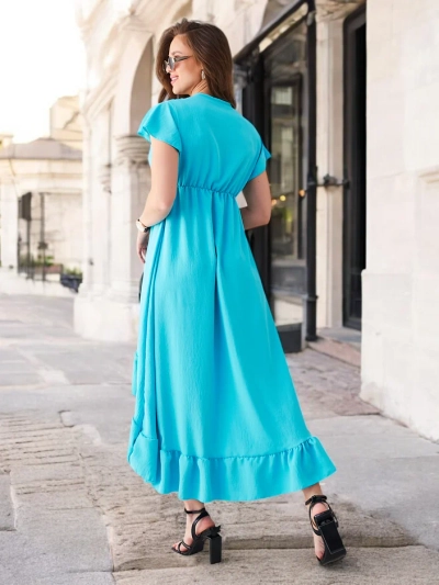 Royalfashion Women's midi dress with an asymmetrical hem