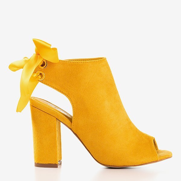 Yellow high heel sandals with Haidil upper - Footwear