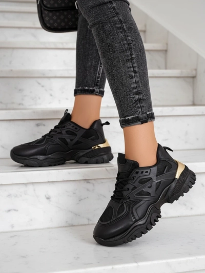 Stilosa Luma Czarne Sneakersy Damskie z Ekologicznej Skóry