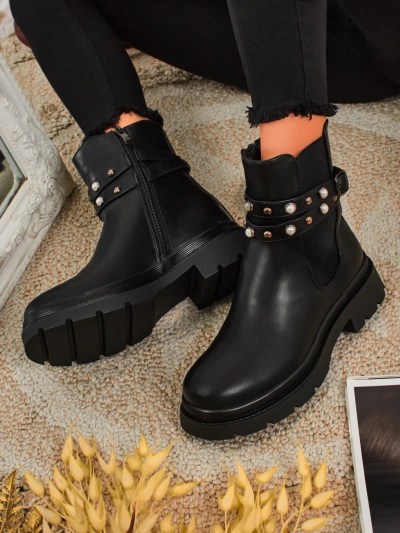 Wyższe botki damskie eko skórzane Pearl Mist