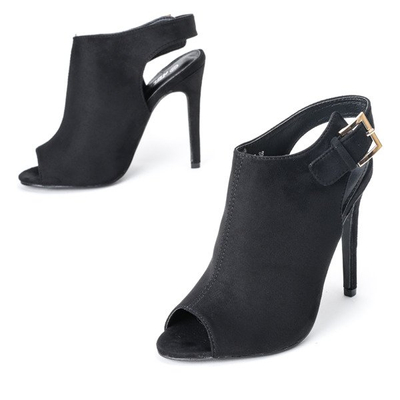 Black stiletto boots with cutouts Sava - Footwear