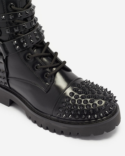 Black women's bagger boots with studs Fioppo - Footwear