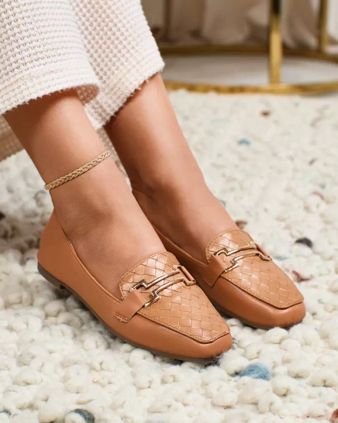 Royalfashion Camel sieviešu mokasīni Bulerol