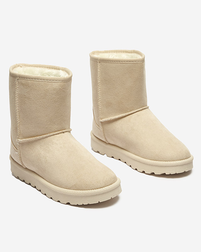 Women's insulated eco-suede snow boots in ecru Xetik - Footwear