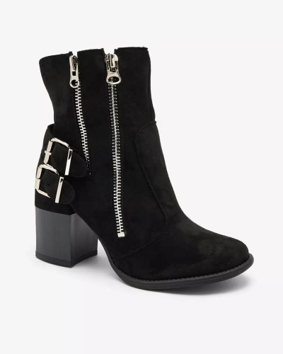 Royalfashion Women's black boots with Feirrgo decoration