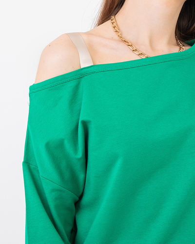 Green ladies' blouse and skirt set - Clothing