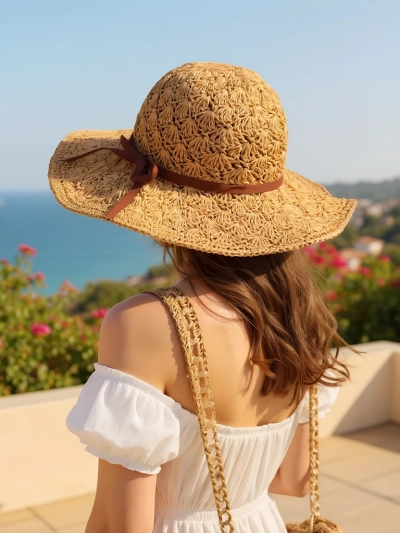 Royalfashion Women's Straw Hat Bow Belle