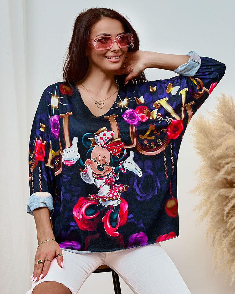 Royalfashion Sieviešu blūze ar apdruku