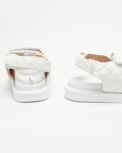 Women's white quilted sandals Acuq - Footwear