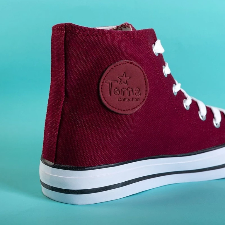OUTLET Women's maroon high sneakers Skarllet - Footwear