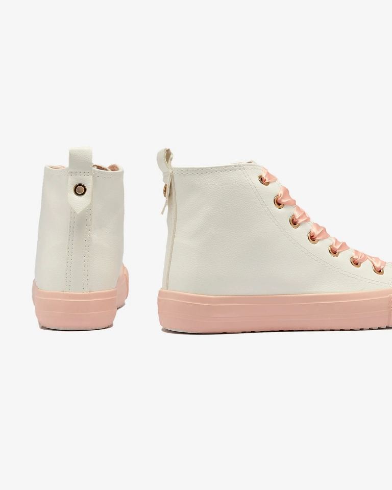 Бело-розовые женские спортивные кроссовки Macako- Footwear