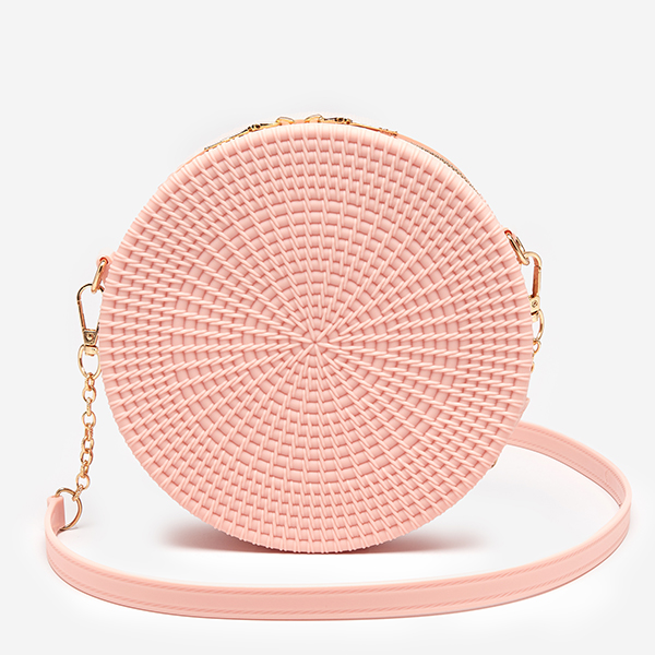 Light pink ladies handbag with embossing - Accessories