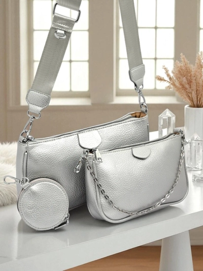 Aurelia Multi Silver – Женская сумка 3в1 из экокожи с круглым кошельком