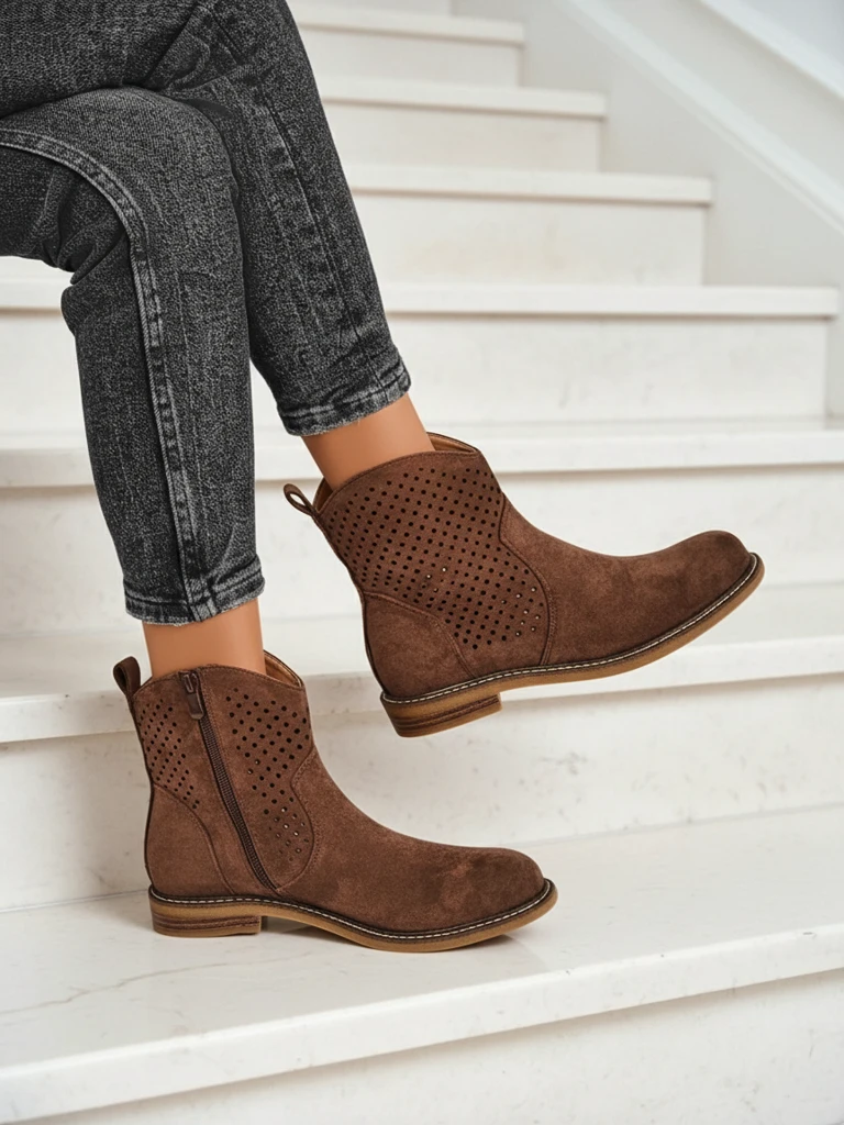 Royalfashion Women's Openwork Ankle Boots Toffas