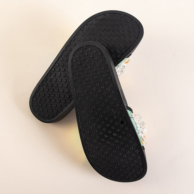 OUTLET Black women's sandals with Halpasi stones - Footwear