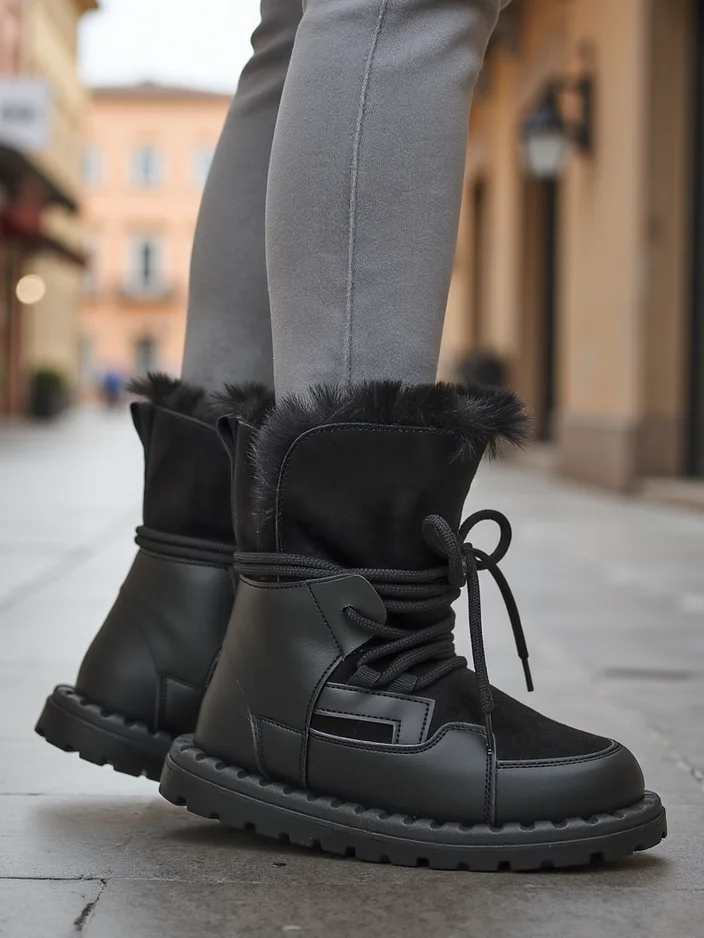 Royalfashion Women's Lace-Up Snow Boots Viovi