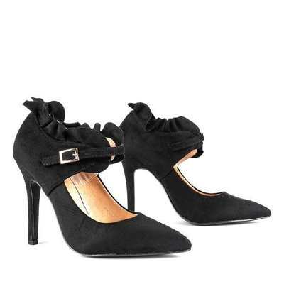 Black Chantel frill heels - Footwear