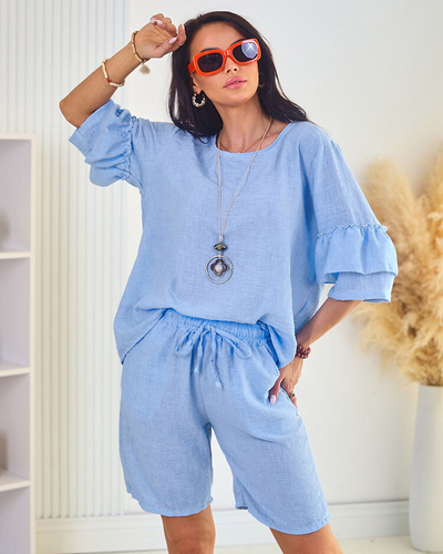 Royalfashion Летний женский комплект из хлопка и льна