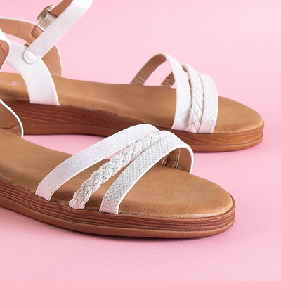 White women's sandals with glitter Melox - Shoes