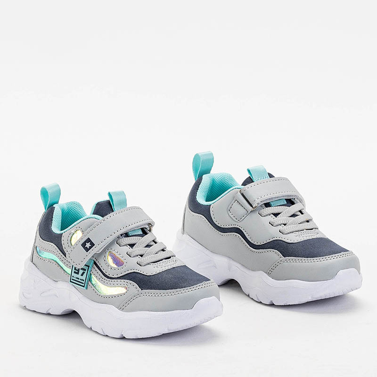 Pelēkas un tumši zilas kedas bērniem Karimi - Apavi