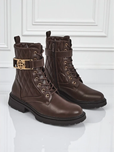 Sable Rose Quilted Faux Leather Ankle Boots