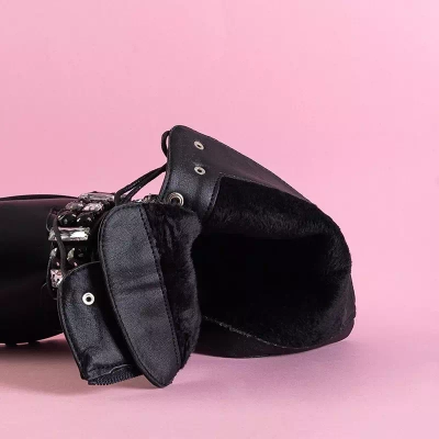 OUTLET Black women's bags with stones Ksymena - Footwear