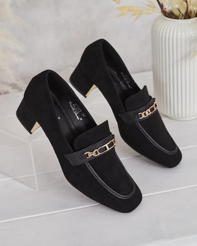 Royalfashion Elegant women's moccasins on a low post Oflem