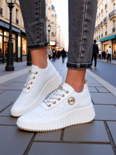Royalfashion Women's perforated sporty sneakers Jovenes