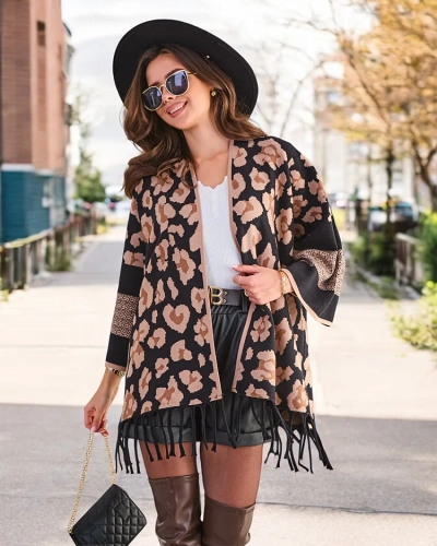 Royalfashion sieviešu pončo ar apdruku