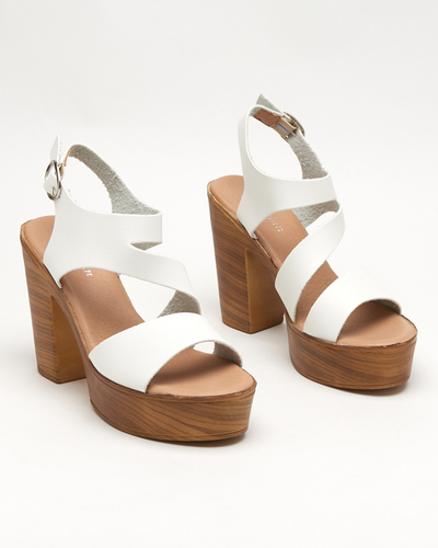 White women's sandals on a high post Werisso - Footwear
