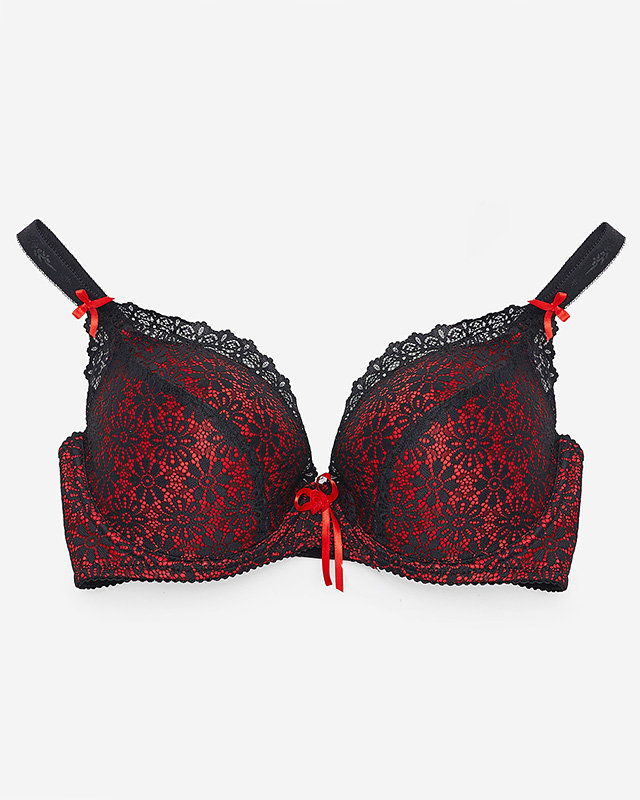 Black and red women's lace bra - Underwear