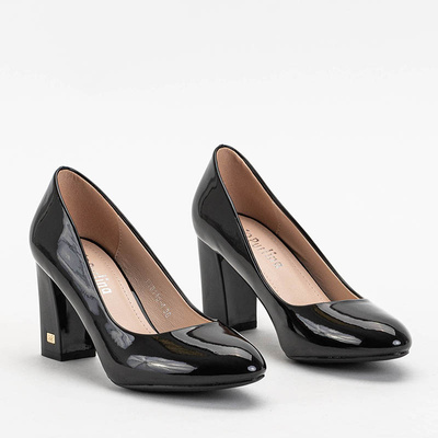 Lacquered black pumps for women Gylos- Footwear