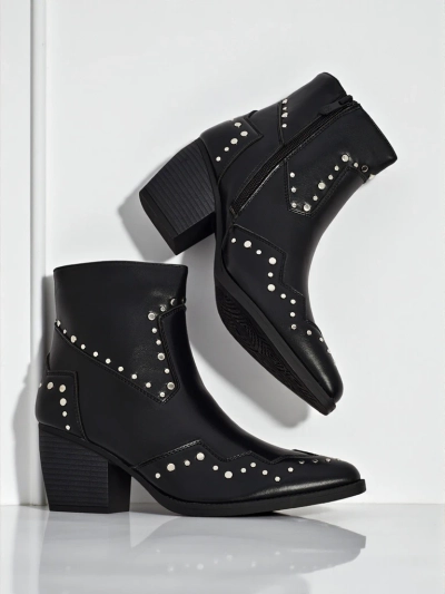 Kowbojki damskie na obcasie z dżetami Glaciere