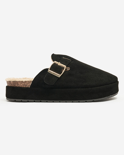Royalfashion Women's slippers with sheepskin and buckle Kajis