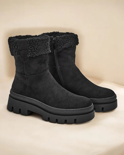 Женские ботинки Royalfashion Eco из замши с мехом Ippoli