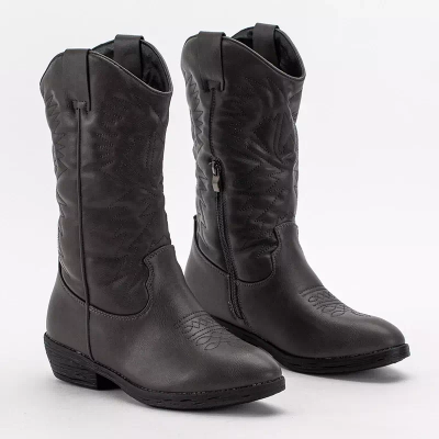 OUTLET Dark gray women's eco-leather cowboy boots Vetika - Footwear