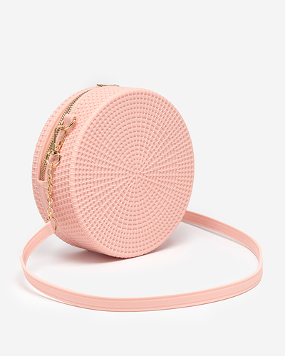 Light pink ladies handbag with embossing - Accessories