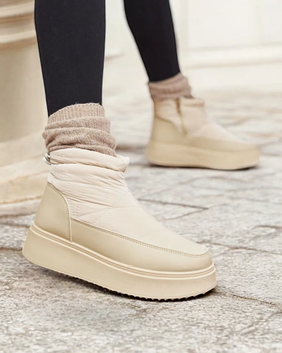Royalfashion Women's snow boots in beige color Fopinia